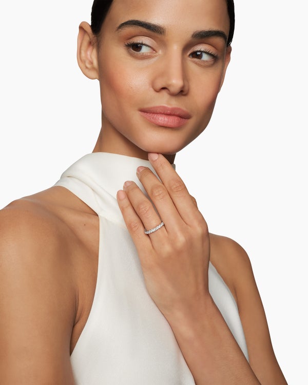 DY Eden Band Ring in Platinum with Diamonds, 2.8mm