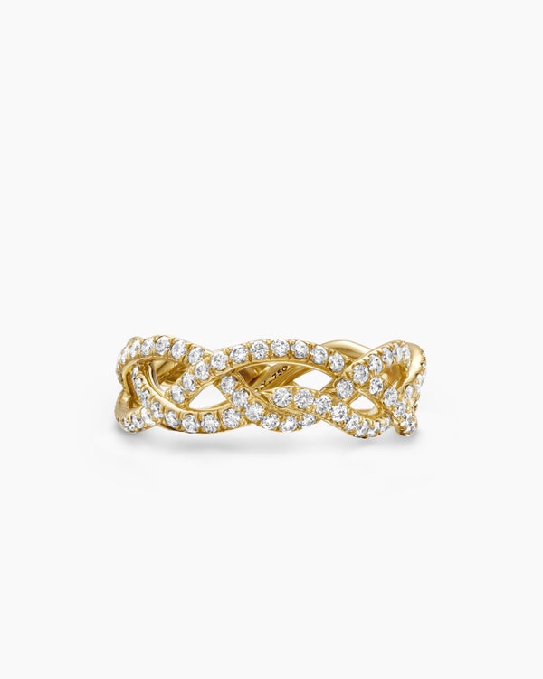 Wisteria® Band Ring in 18K Yellow Gold with Diamonds, 7.3mm