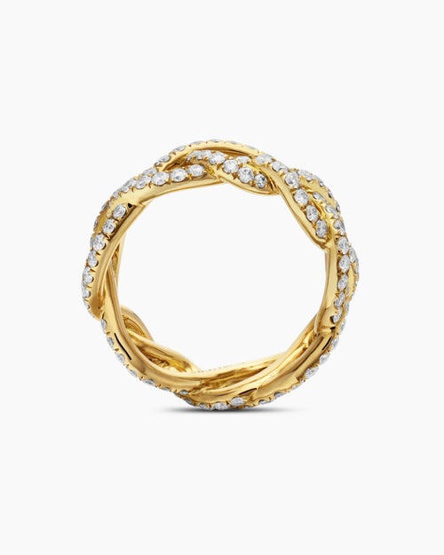 Womens Wisteria® Band Ring in 18K Yellow Gold with Diamonds, 7.3mm