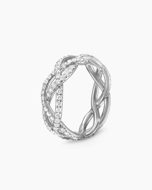 Womens Wisteria® Band Ring in Platinum with Diamonds, 7.3mm