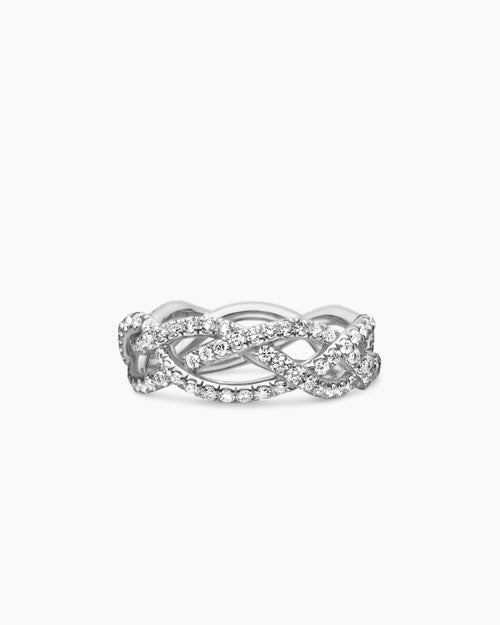 Womens Wisteria® Band Ring in Platinum with Diamonds, 7.3mm