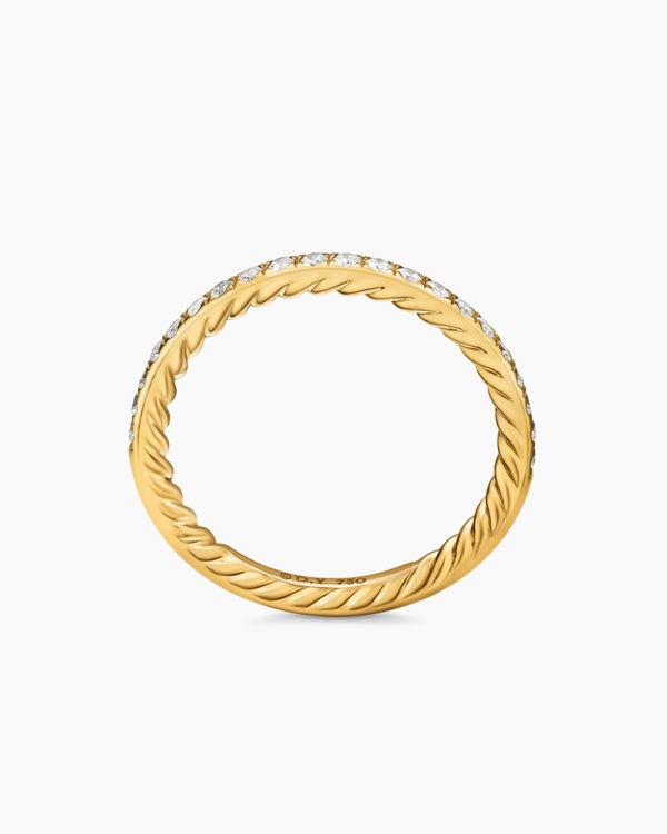 Anneau partiel DY Eden en or jaune 18 carats avec diamants, 1,85 mm