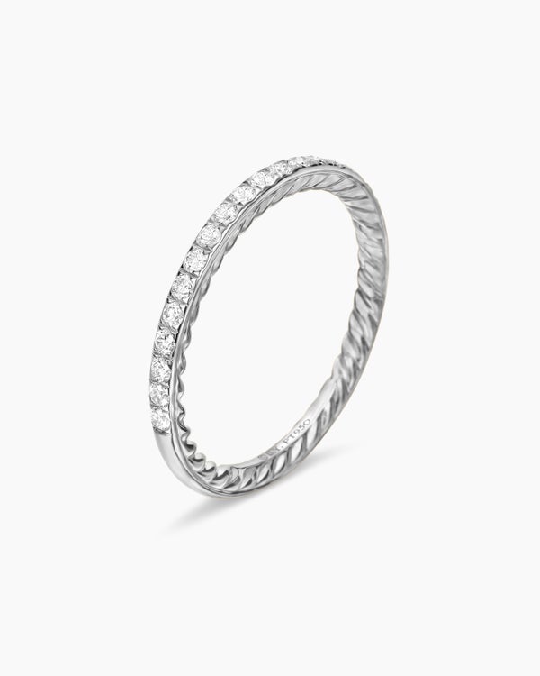 DY Eden Partway Band Ring in Platinum with Diamonds, 1.85mm