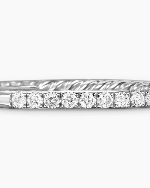 Womens DY Eden Partway Band Ring in Platinum with Diamonds, 1.85mm