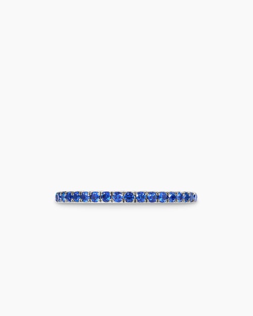 Womens DY Eden Partway Band Ring in Platinum with Diamonds, 1.85mm