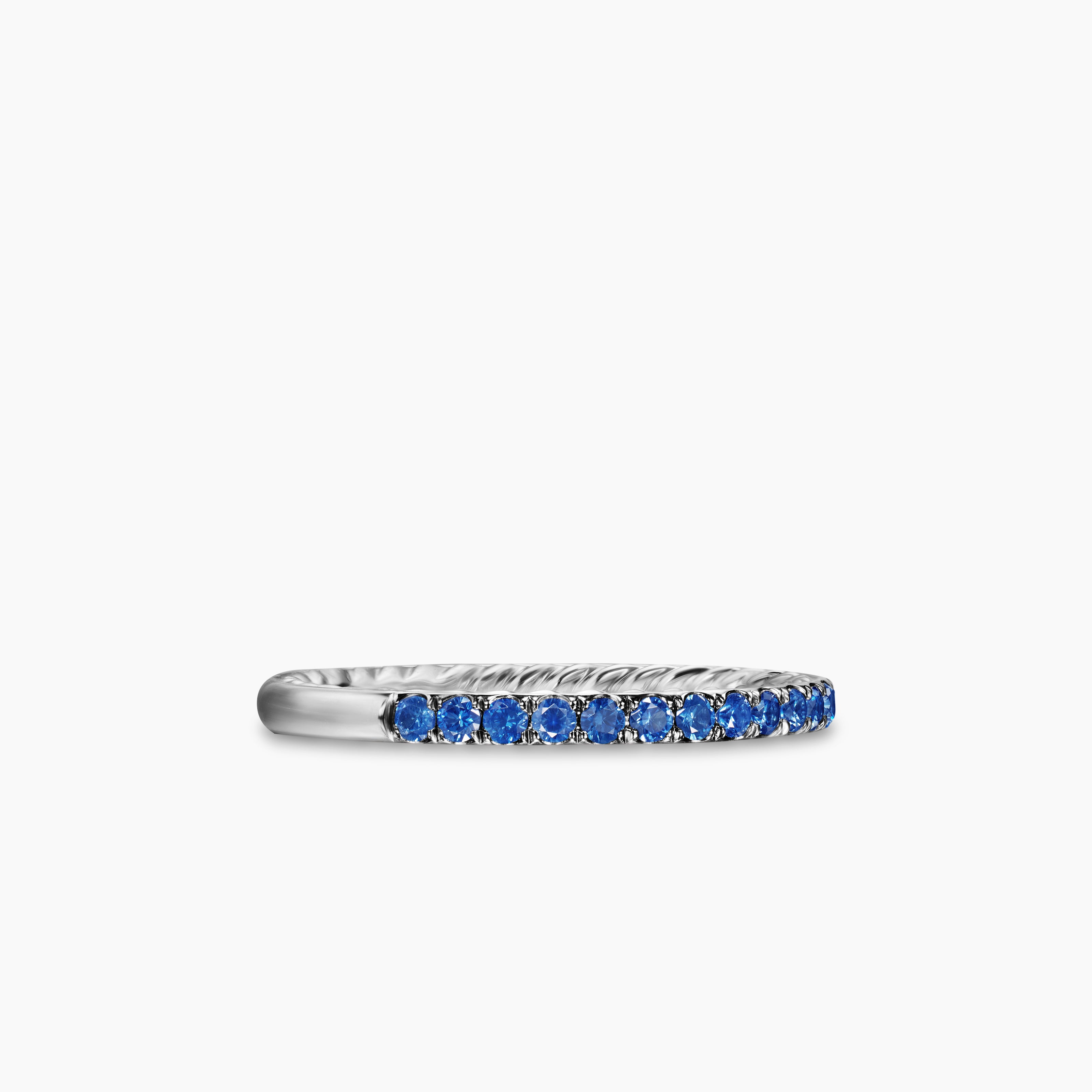 Womens DY Eden Partway Band Ring in Platinum with Diamonds, 1.85mm