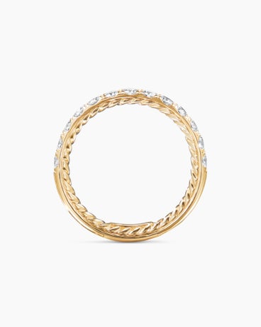 DY Eden Partway Band Ring in 18K Yellow Gold with Diamonds, 2.8mm