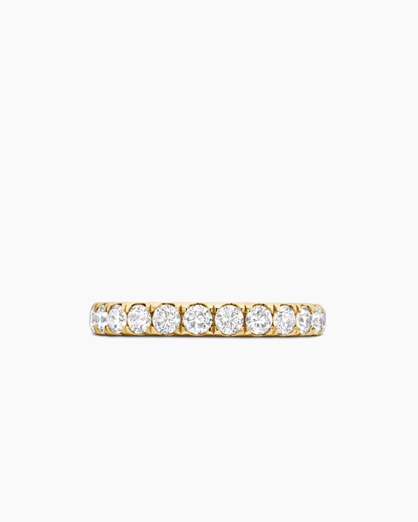 DY Eden Partway Band Ring in 18K Yellow Gold with Diamonds, 2.8mm