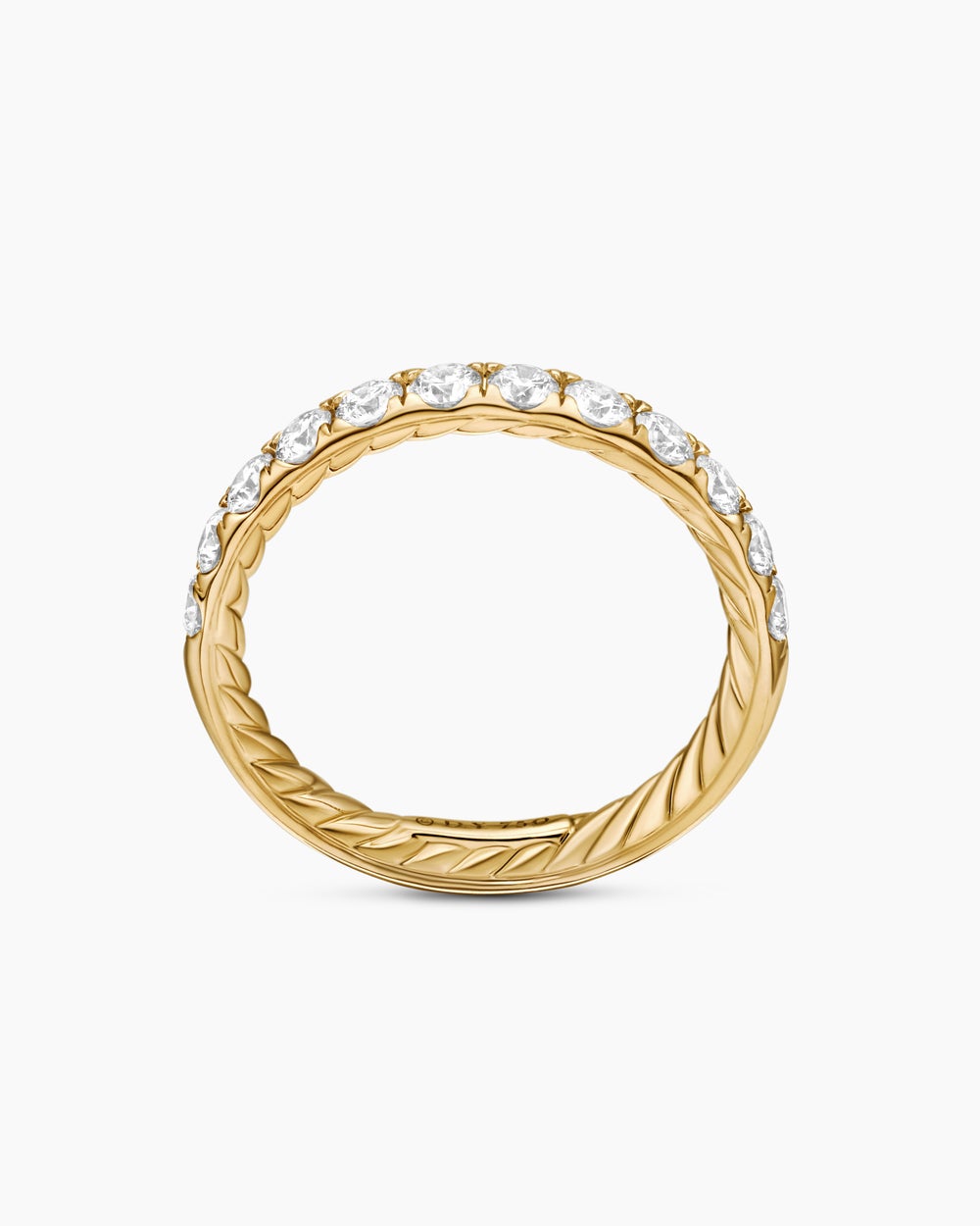 Anneau partiel DY Eden en or jaune 18 carats avec diamants, 2,8 mm femmes