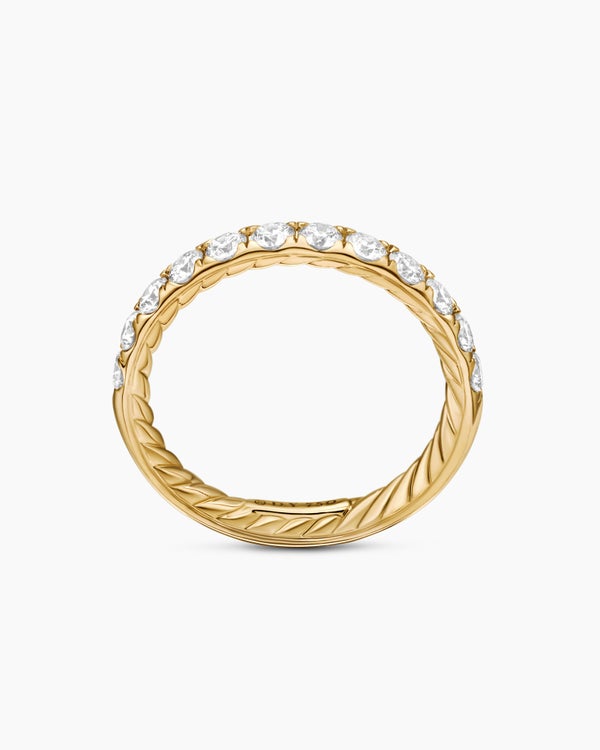 DY Eden Partway Band Ring in 18K Yellow Gold with Diamonds, 2.8mm
