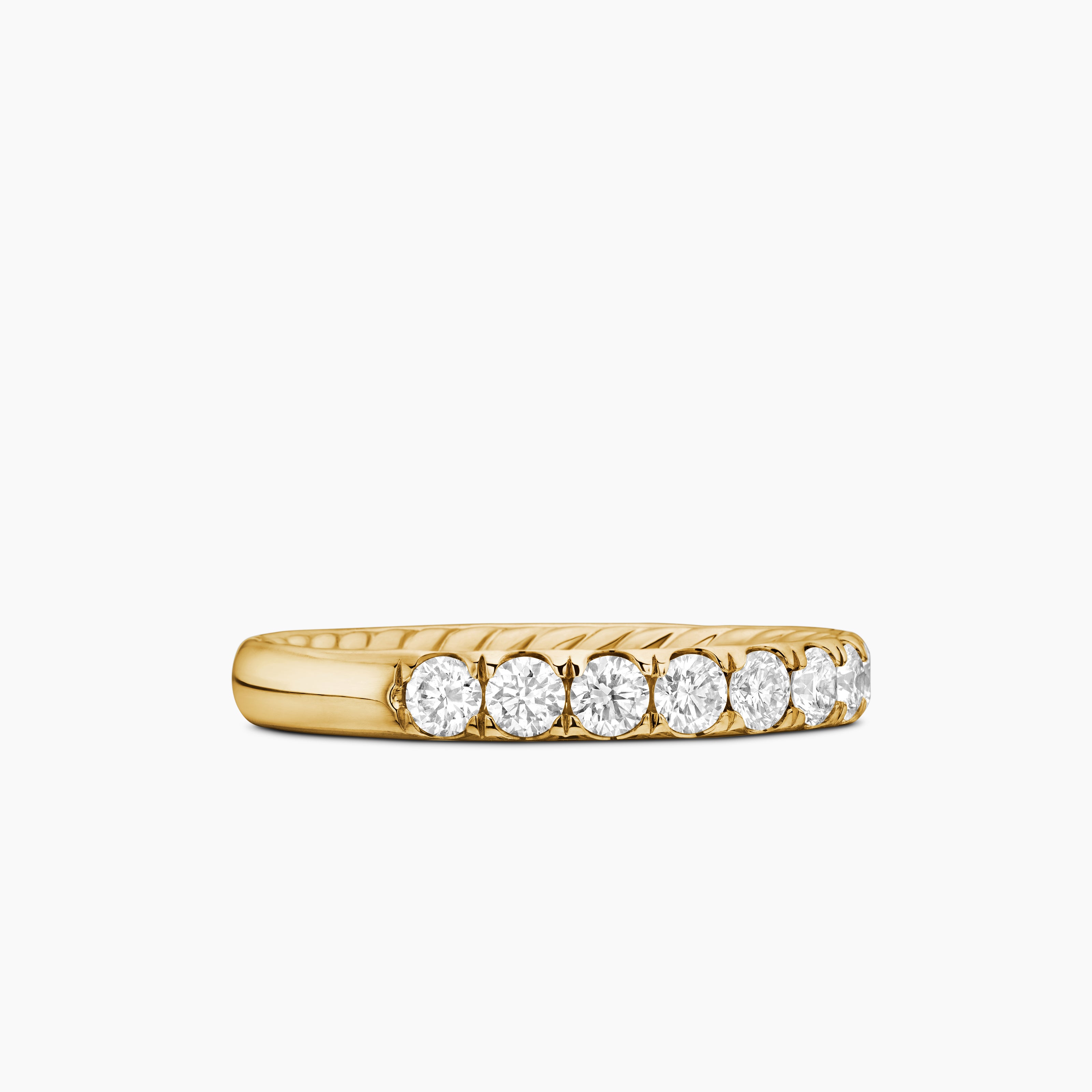 Womens DY Eden Partway Band Ring in 18K Yellow Gold with Diamonds, 2.8mm