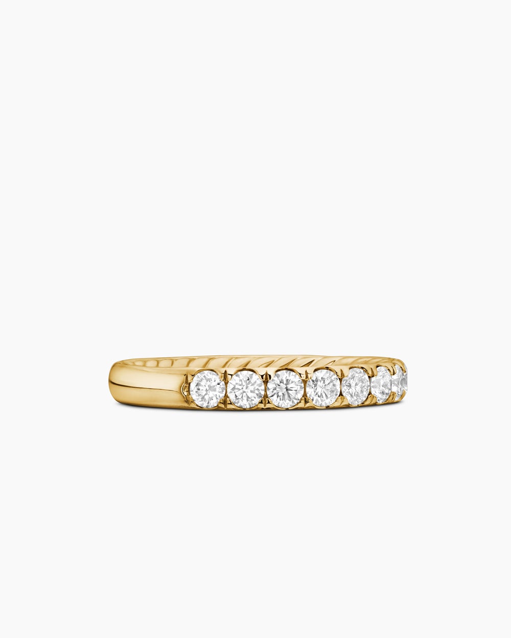 Anneau partiel DY Eden en or jaune 18 carats avec diamants, 2,8 mm femmes