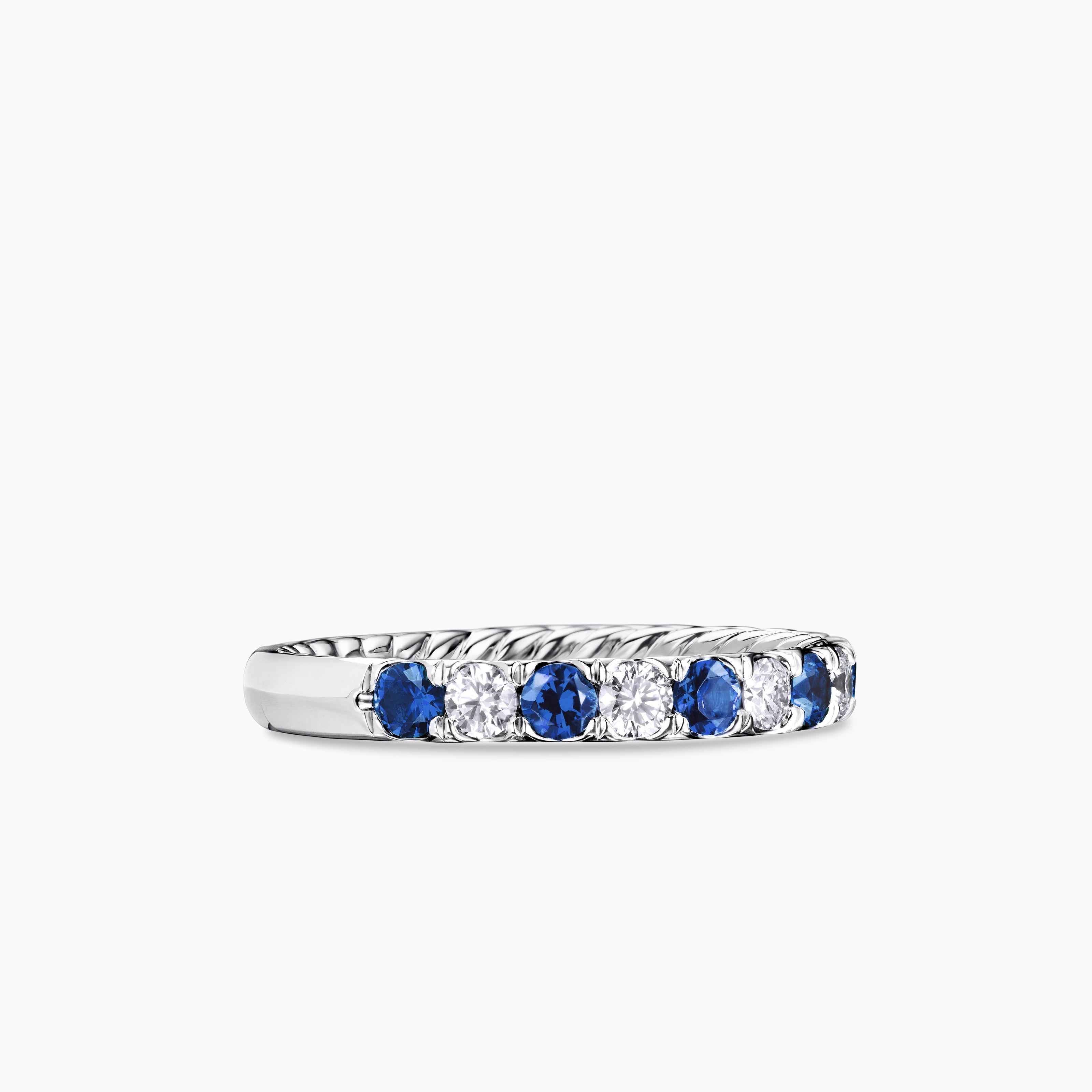 Womens DY Eden Partway Band Ring in Platinum, 2.8mm