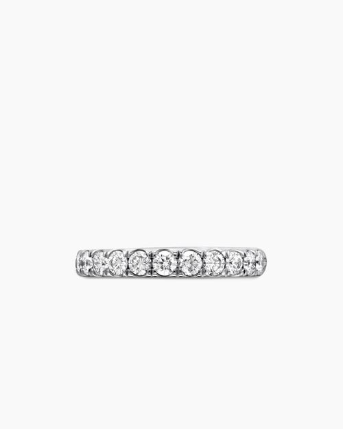 Womens DY Eden Partway Band Ring in Platinum with Diamonds, 2.8mm