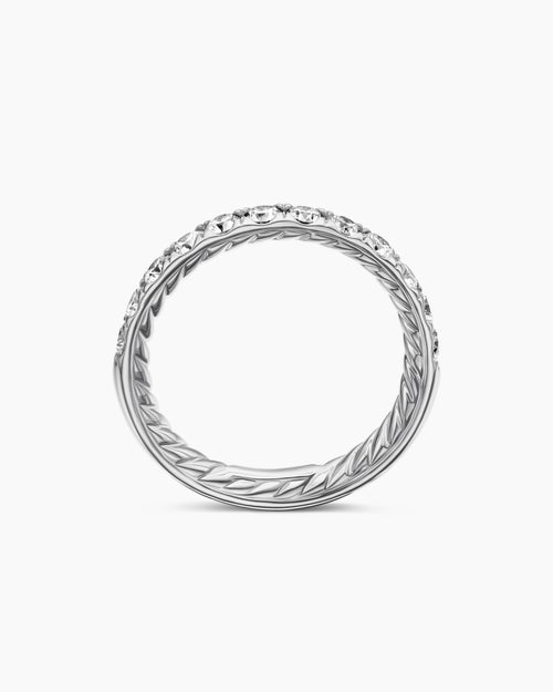 Womens DY Eden Partway Band Ring in Platinum, 2.8mm