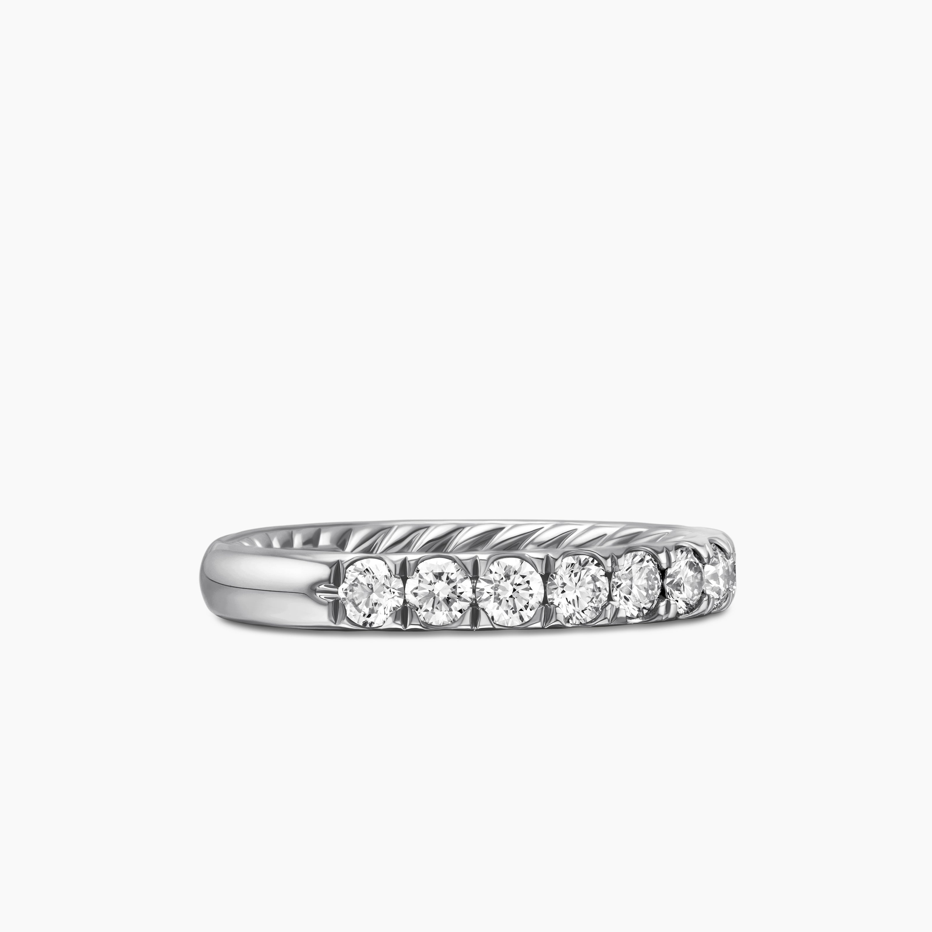 Womens DY Eden Partway Band Ring in Platinum, 2.8mm