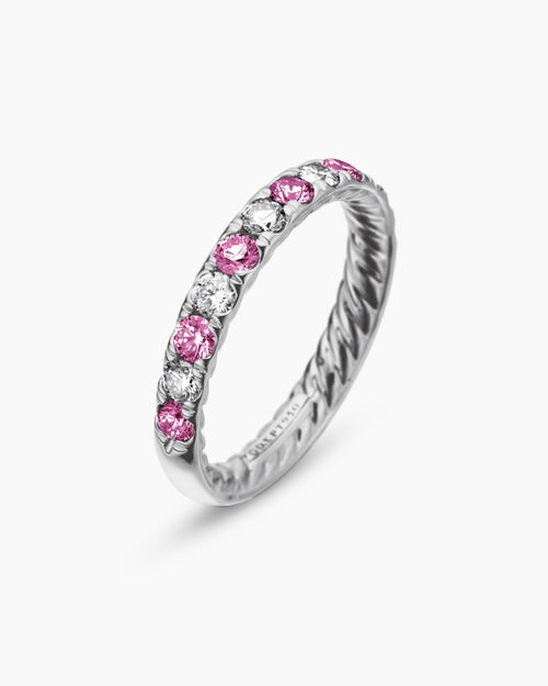 Womens DY Eden Partway Band Ring in Platinum, 2.8mm
