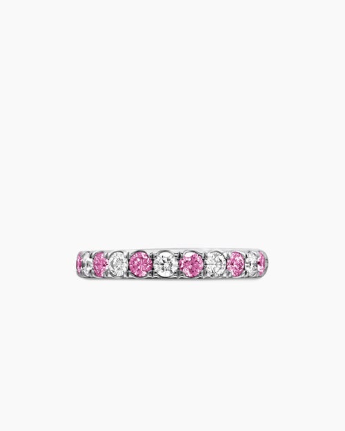 Womens DY Eden Partway Band Ring in Platinum, 2.8mm