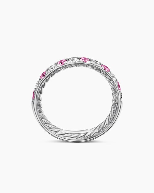 Womens DY Eden Partway Band Ring in Platinum, 2.8mm