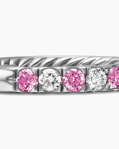 Womens DY Eden Partway Band Ring in Platinum, 2.8mm