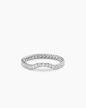 DY Capri Nesting Band Ring in Platinum with Pavé, 2.3mm