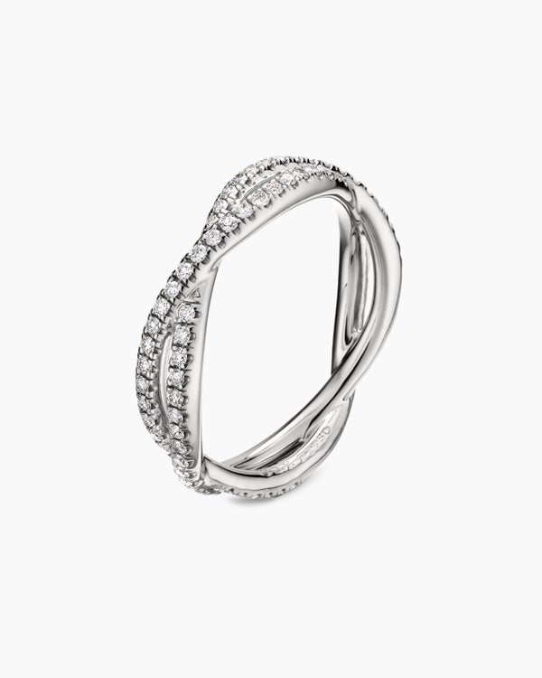 DY Infinity Band Ring in Platinum with Diamonds, 4.18mm