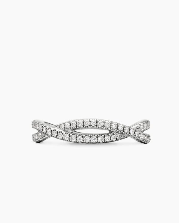 DY Infinity Band Ring in Platinum with Diamonds, 4.18mm
