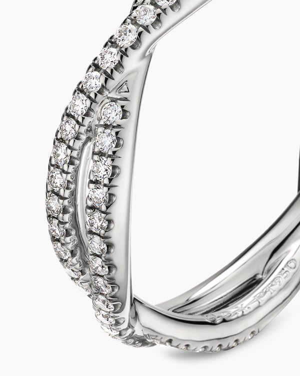 DY Infinity Band Ring in Platinum with Diamonds, 4.18mm