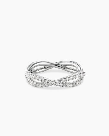 DY Infinity Band Ring in Platinum with Diamonds, 4.18mm