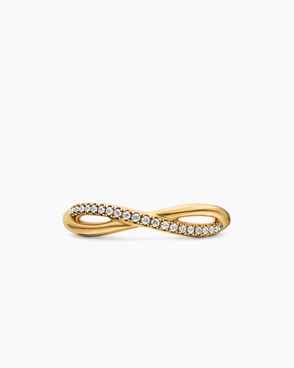 DY Infinity Band Ring in 18K Yellow Gold with Diamonds, 4.18mm