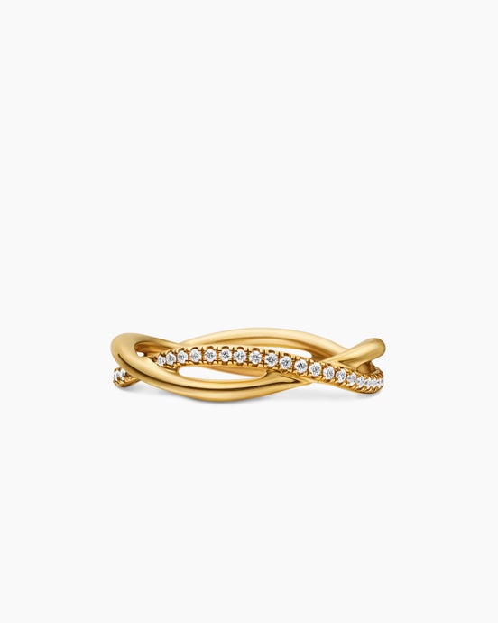 DY Infinity Band Ring in 18K Yellow Gold with Diamonds, 4.18mm