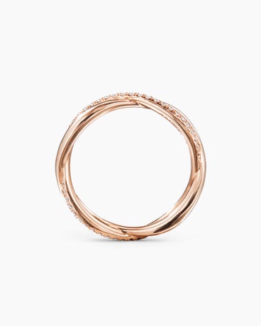 DY Infinity Band Ring in 18K Rose Gold with Diamonds, 4.18mm