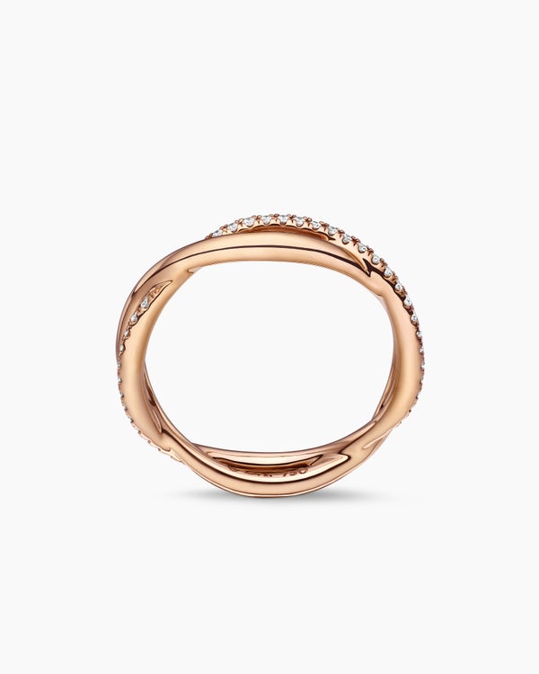 DY Infinity Band Ring in 18K Rose Gold with Diamonds, 4.18mm
