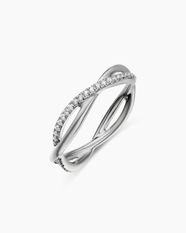 DY Infinity Band Ring in Platinum with Diamonds, 4.18mm