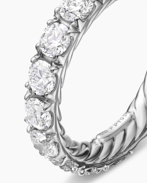 Anneau DY Eden Eternity en platine avec diamants, 3,9 mm