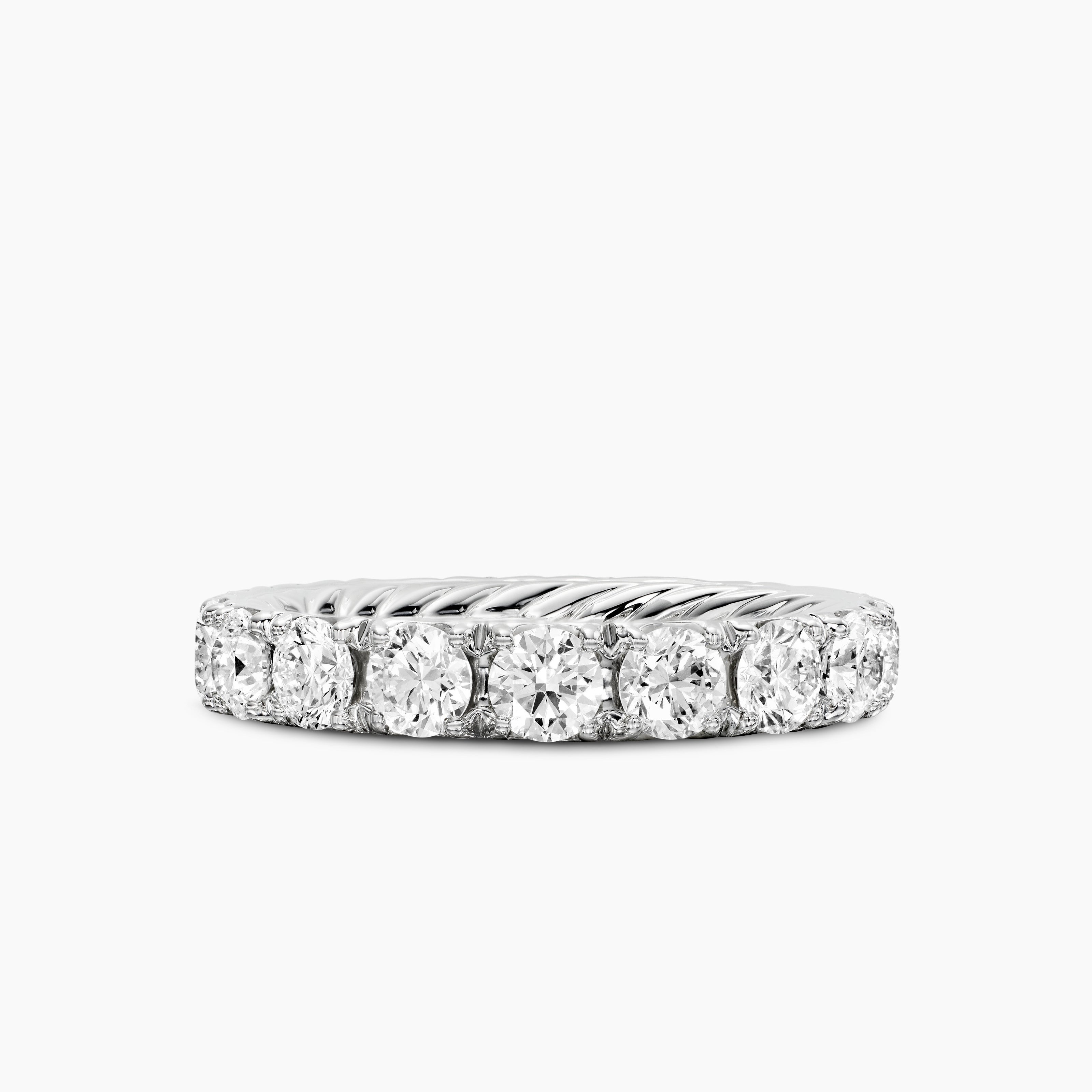 Womens DY Eden Eternity Band Ring in Platinum with Diamonds, 3.9mm
