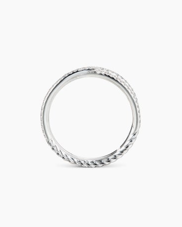 DY Crossover® Micro Pavé Band Ring in Platinum with Pavé Diamonds, 3.14mm