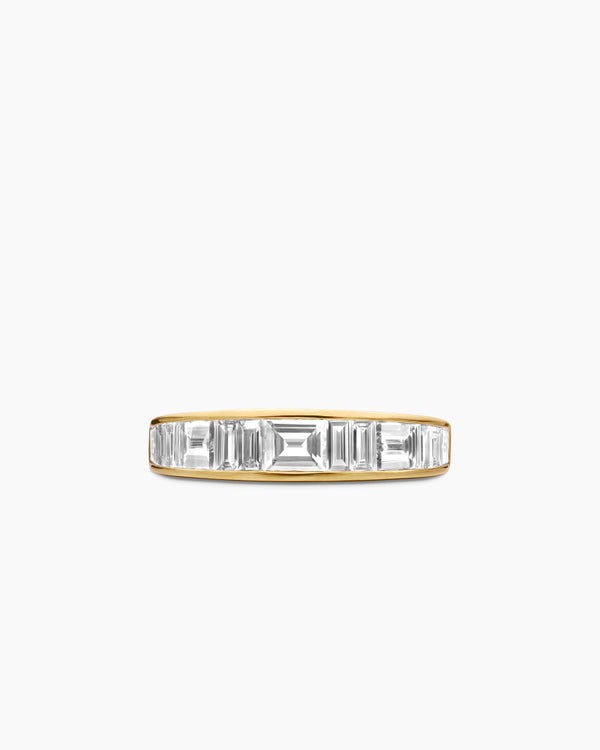 DY Eden Band Ring in 18K Yellow Gold with Baguette Diamonds, 4.8mm