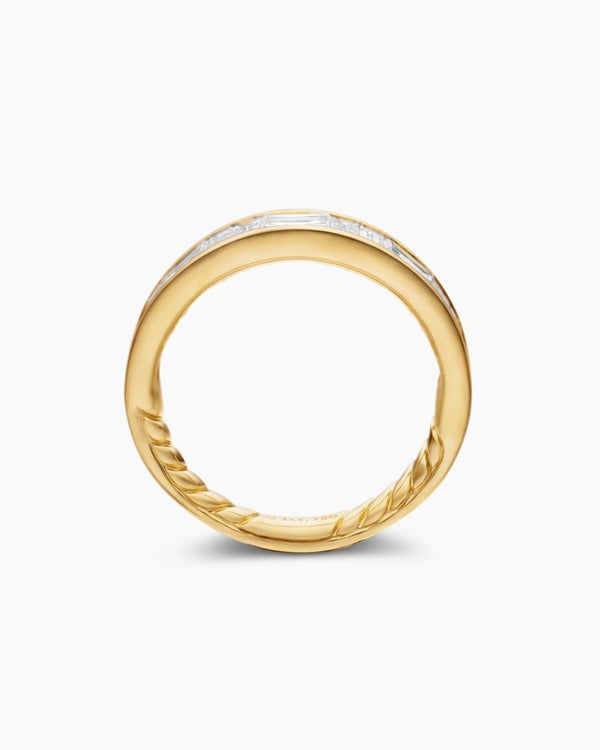 DY Eden Band Ring in 18K Yellow Gold with Baguette Diamonds, 4.8mm