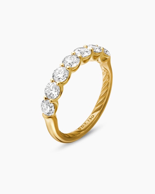 Womens DY Eden Partway Band Ring in 18K Yellow Gold with Diamonds, 2.5mm