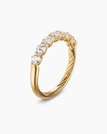 DY Eden Partway Band Ring in 18K Yellow Gold with Diamonds, 2.5mm