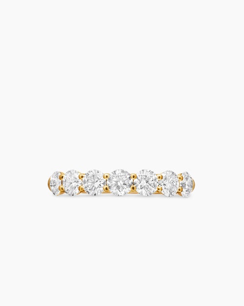 Womens DY Eden Partway Band Ring in 18K Yellow Gold with Diamonds, 2.5mm