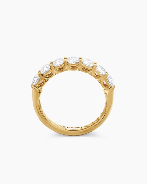 Womens DY Eden Partway Band Ring in 18K Yellow Gold with Diamonds, 2.5mm