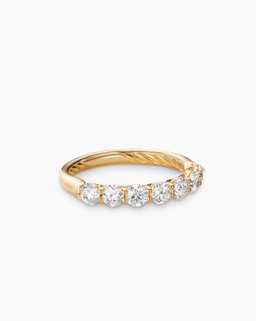 DY Eden Partway Band Ring in 18K Yellow Gold with Diamonds, 2.5mm