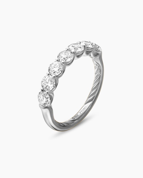 DY Eden Partway Band Ring in Platinum with Diamonds, 2.5mm
