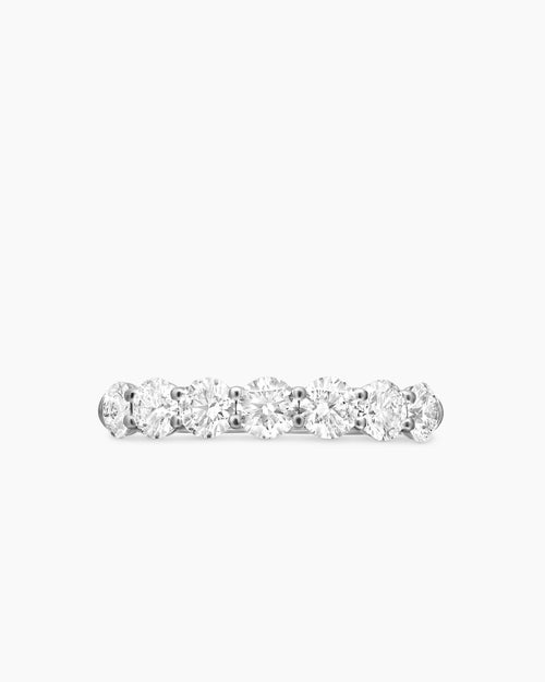 Womens DY Eden Partway Band Ring in Platinum with Diamonds, 2.5mm