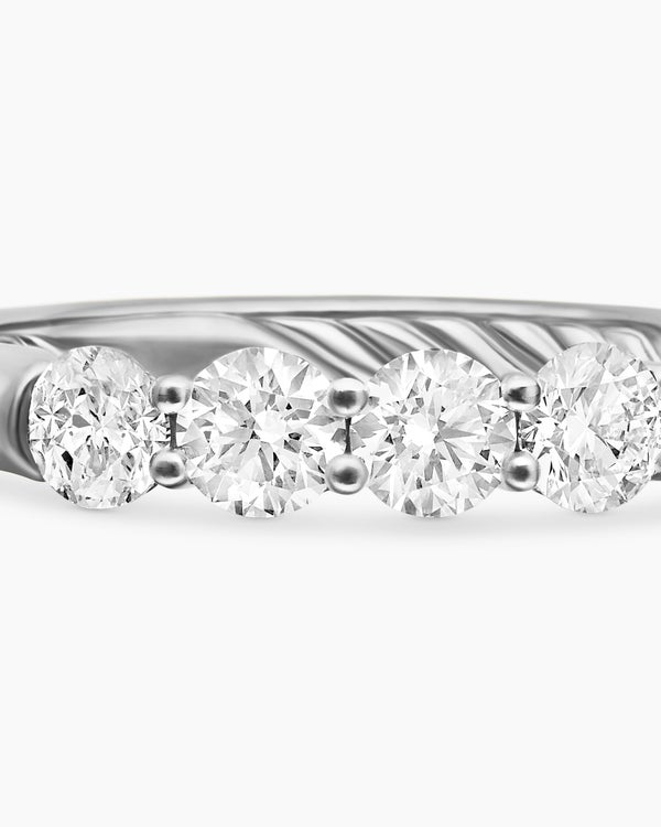 DY Eden Partway Band Ring in Platinum with Diamonds, 2.5mm