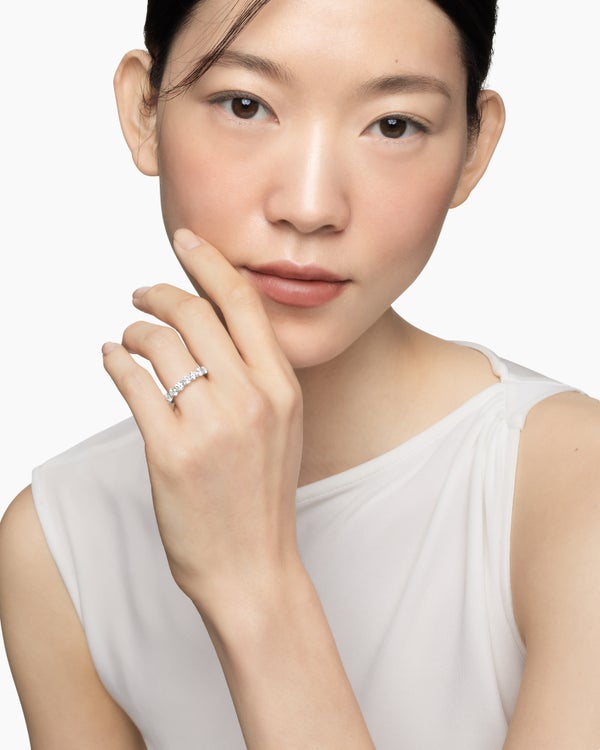 DY Eden Partway Band Ring in Platinum with Diamonds, 2.5mm