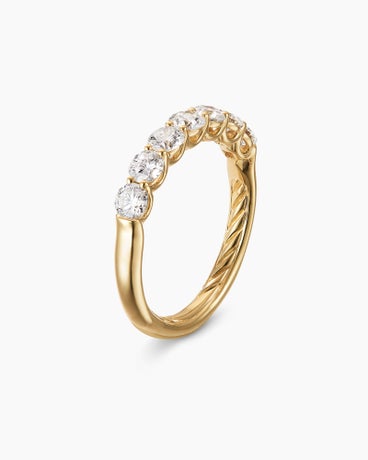 DY Eden Partway Band Ring in 18K Yellow Gold with Diamonds, 3.4mm