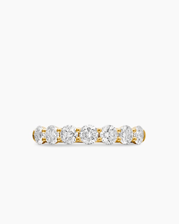 DY Eden Partway Band Ring in 18K Yellow Gold with Diamonds, 3.4mm